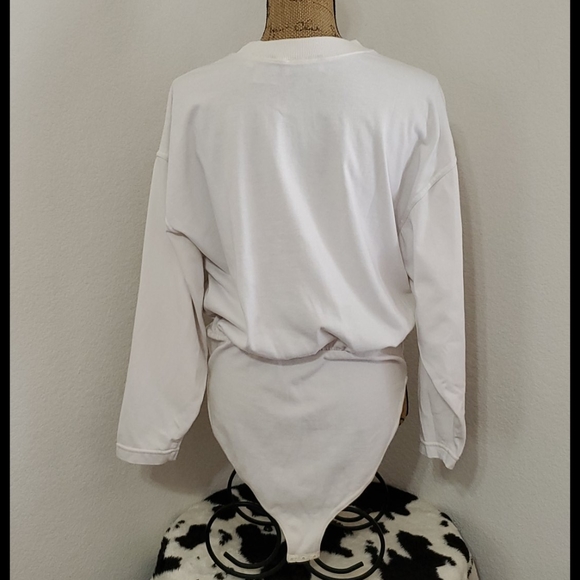 QPS white loose fit long sleeve bodysuit Missy XL - Picture 5 of 6